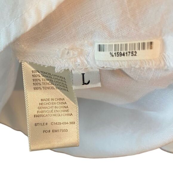 Cloth & Stone Sz M White BOHO Cotton Flowy Relaxed Music Festival Hippie Top - Picture 7 of 7